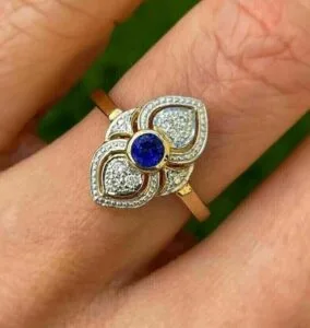 Blue Round Bezel Ring