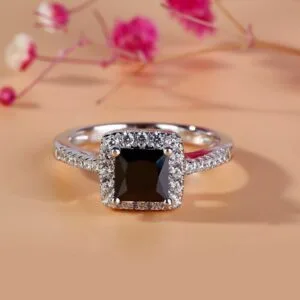 Black Princess Halo Ring