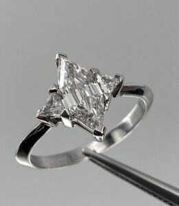 Hexagon Three Stone Ring