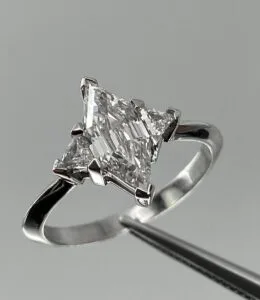 Hexagon Three Stone Ring