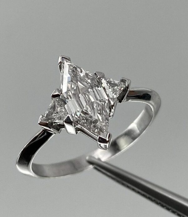 Hexagon Three Stone Ring
