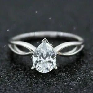 Pear Solitaire Proposal Ring