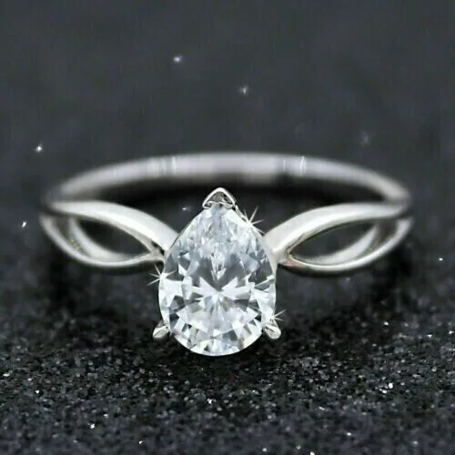 Pear Solitaire Proposal Ring