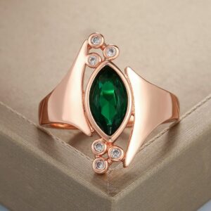 Green Marquise Anniversary Ring