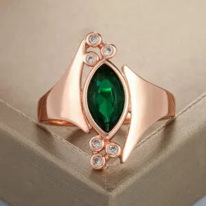 Green Marquise Anniversary Ring