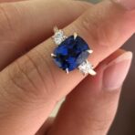 Cushion Three Stone Ring