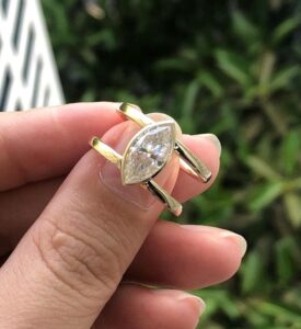 Marquise Bezel Wedding Ring