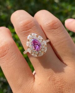Pear Wedding Promise Ring