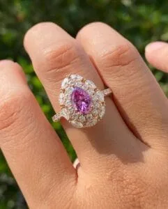 Pear Wedding Promise Ring