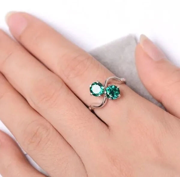 Round Two Stone Ring