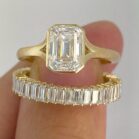 Emerald Engagement Ring Set