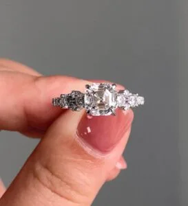 Asscher Solitaire Engagement Ring