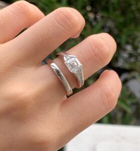 Asscher Solitaire Ring Set
