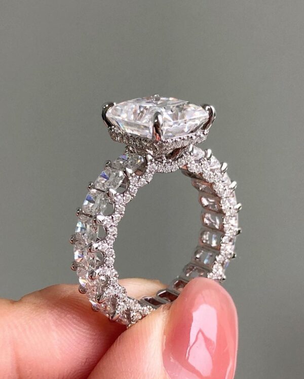 Delicate 3.2Ct White Radiant Cut Solitaire Best Anniversary Gift Ring For Wife | Party Wear Ring - Image 4