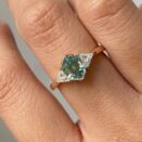 Aquamarine Hexagon Anniversary Ring