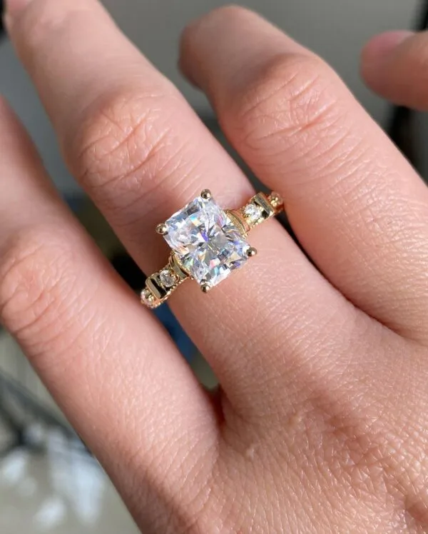 Radiant Solitaire Wedding Ring