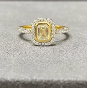 Emerald Bezel Birthday Ring