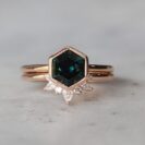 Hexagon Wedding Ring Set