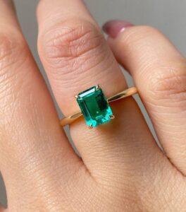 Emerald Solitaire Proposal Ring