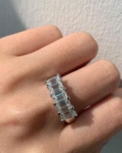 Emerald Half Eternity Band