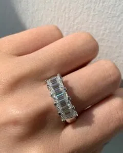 Emerald Half Eternity Band