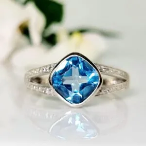 Cushion Bezel Anniversary Ring