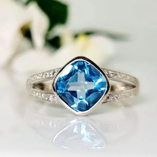 Cushion Bezel Anniversary Ring