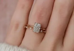 Radiant Solitaire Ring Set