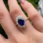 Blue Oval Wedding Ring