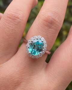 Oval Halo Birthday Ring