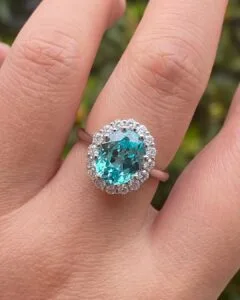 Oval Halo Birthday Ring