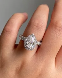 Pear Cut Halo Ring
