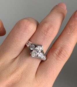 Marquise Half Bezel Ring