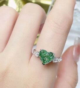 Heart Three Stone Ring