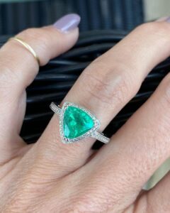 Triangle Halo Birthday Ring