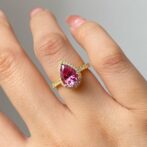 Pear Halo Proposal Ring