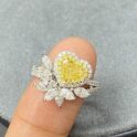 Yellow Heart Halo Ring