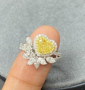 Yellow Heart Halo Ring