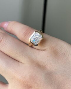 Radiant Bezel Birthday Ring