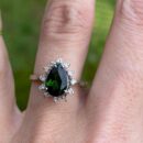 3.1Ct Green Pear Solitaire Ring