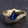 Blue Marquise Solitaire Ring