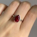 Pear Bezel Birthday Ring