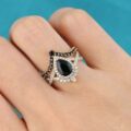 Black Pear Ring Set