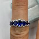 Blue Oval Band Ring