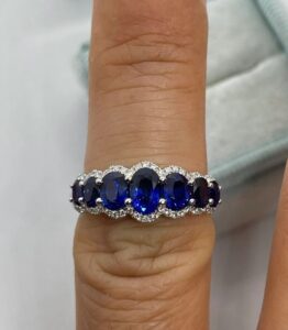 Blue Oval Band Ring