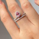 Pear Halo Anniversary Ring