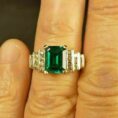 Green Emerald Solitaire Ring