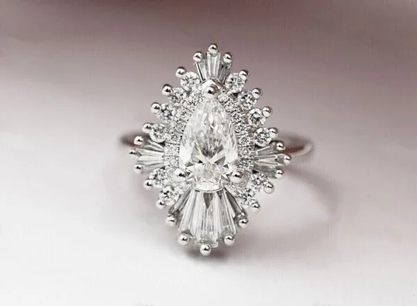 Pear Party Wear Ring