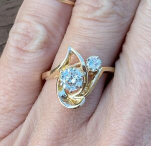 Round Two Stone Engagement Ring
