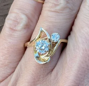 Round Two Stone Engagement Ring
